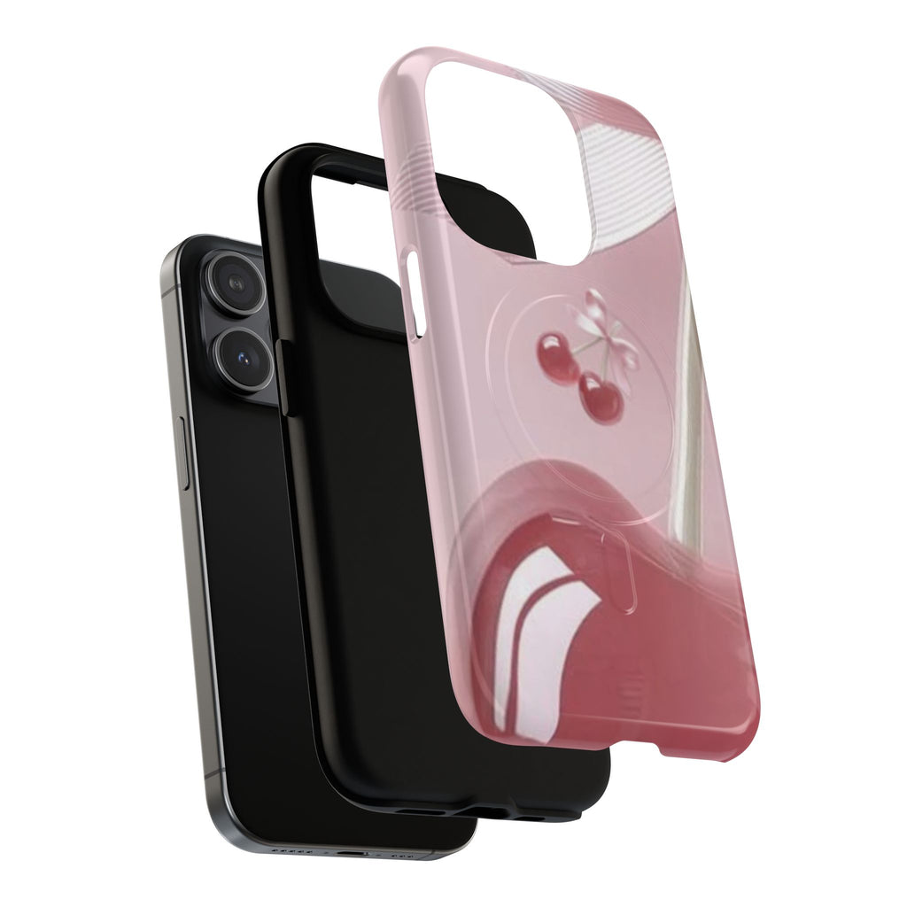 Pink Cherry MagSafe Phone Case — Tough Protective Cherry Design