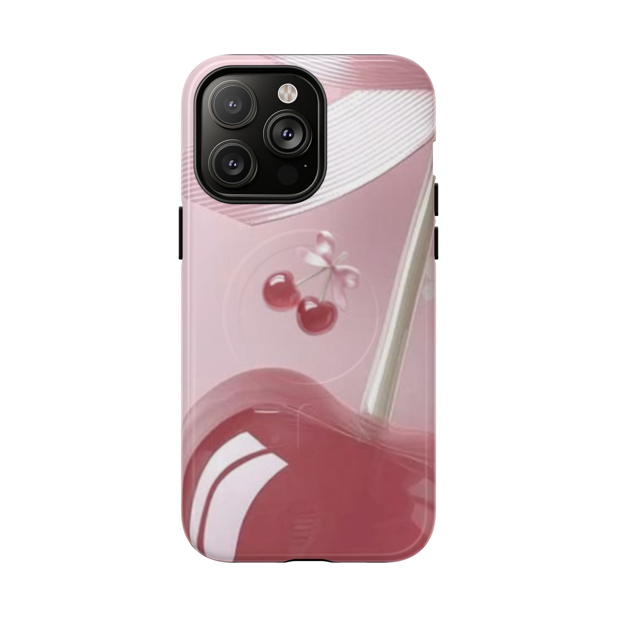 Pink Cherry MagSafe Phone Case — Tough Protective Cherry Design