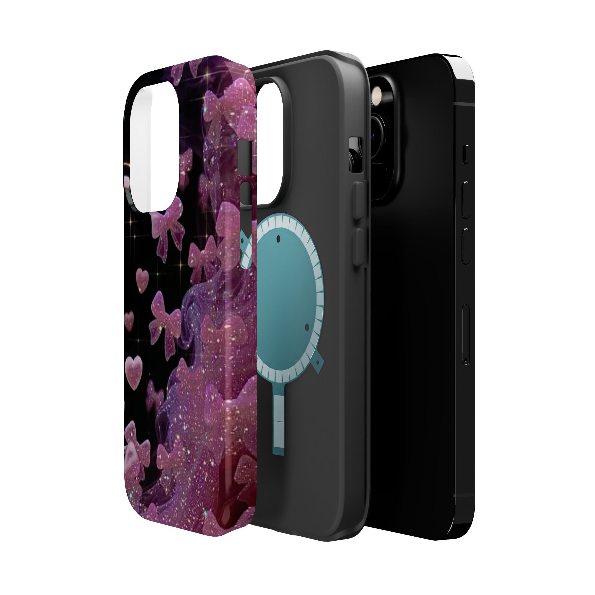 Galaxy Pink Butterflies Phone Case — Magnetic Impact-Resistant