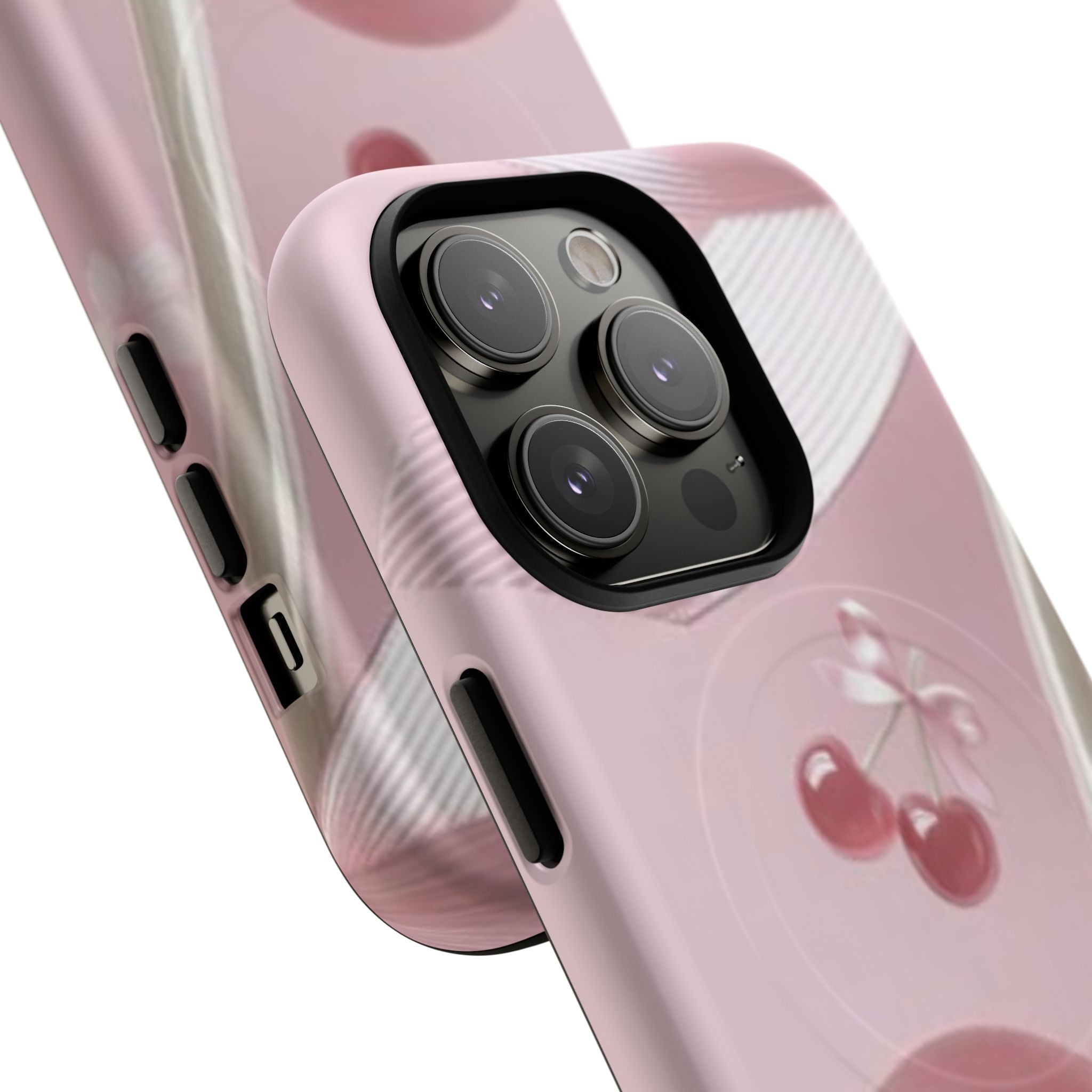 Pink Cherry MagSafe Phone Case — Tough Protective Cherry Design