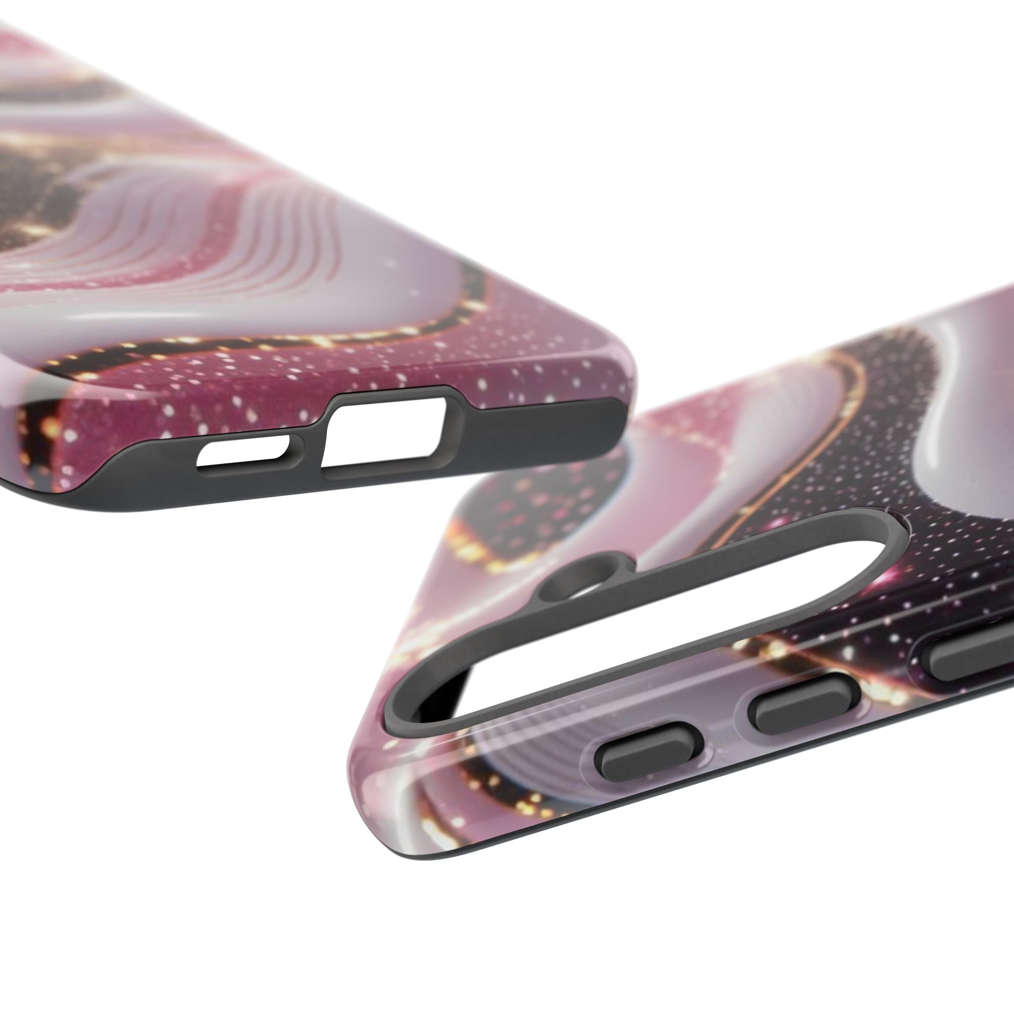 Sparkling Pink Wave Phone Case — Glitter Marble Protective Cover