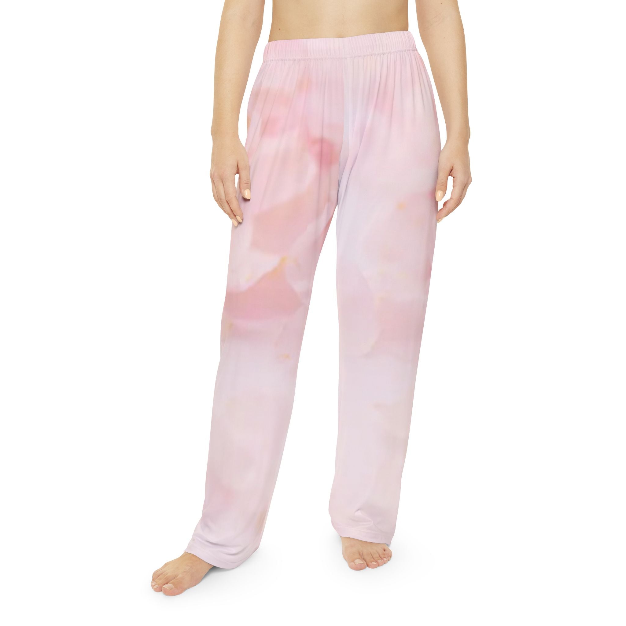Floral Blush Pajama Pants — Women's Soft Pink Rose Sleepwear