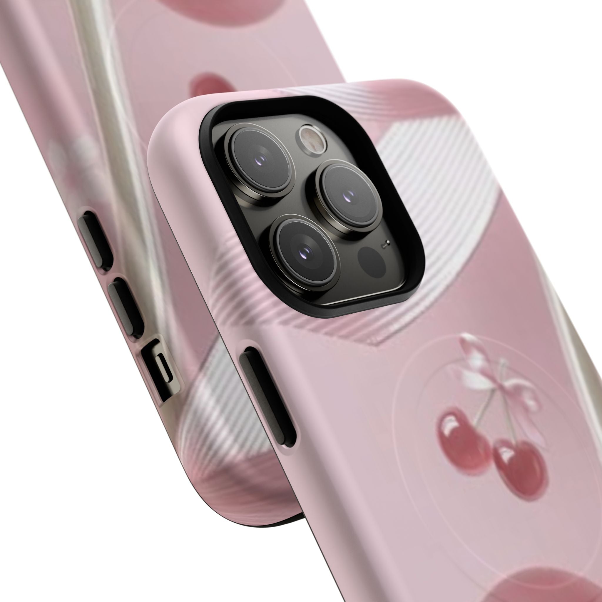 Pink Cherry MagSafe Phone Case — Tough Protective Cherry Design