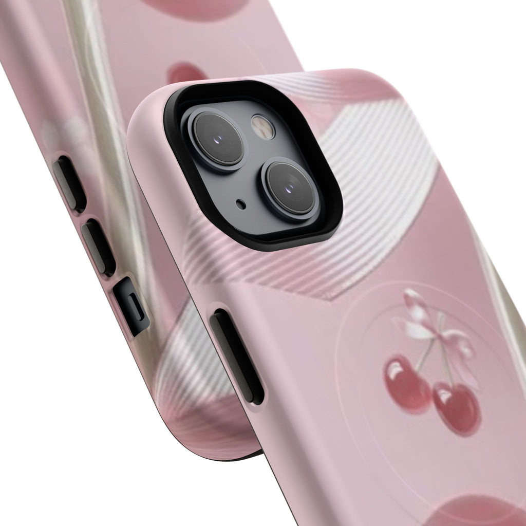 Pink Cherry MagSafe Phone Case — Tough Protective Cherry Design