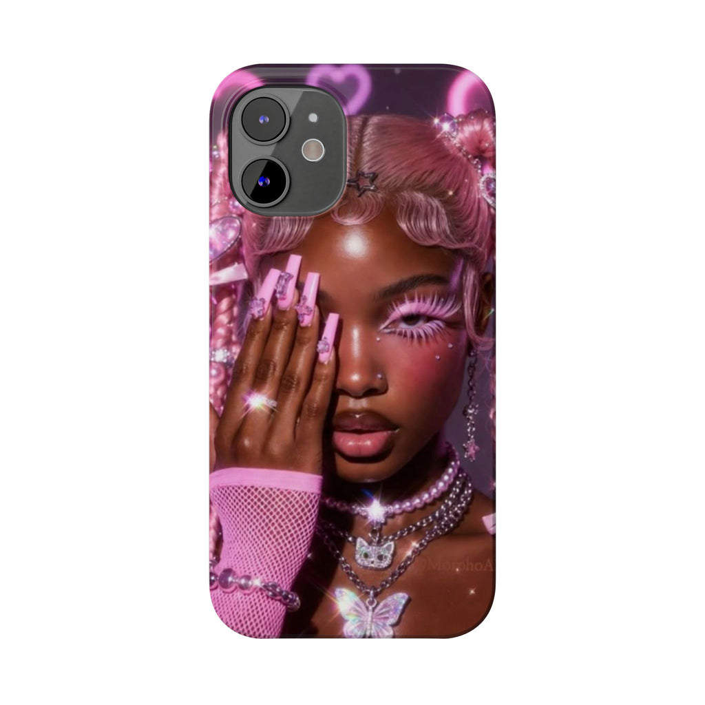 Pink Glam Slim Phone Case — Butterfly Jewels Fashion iPhone Cover