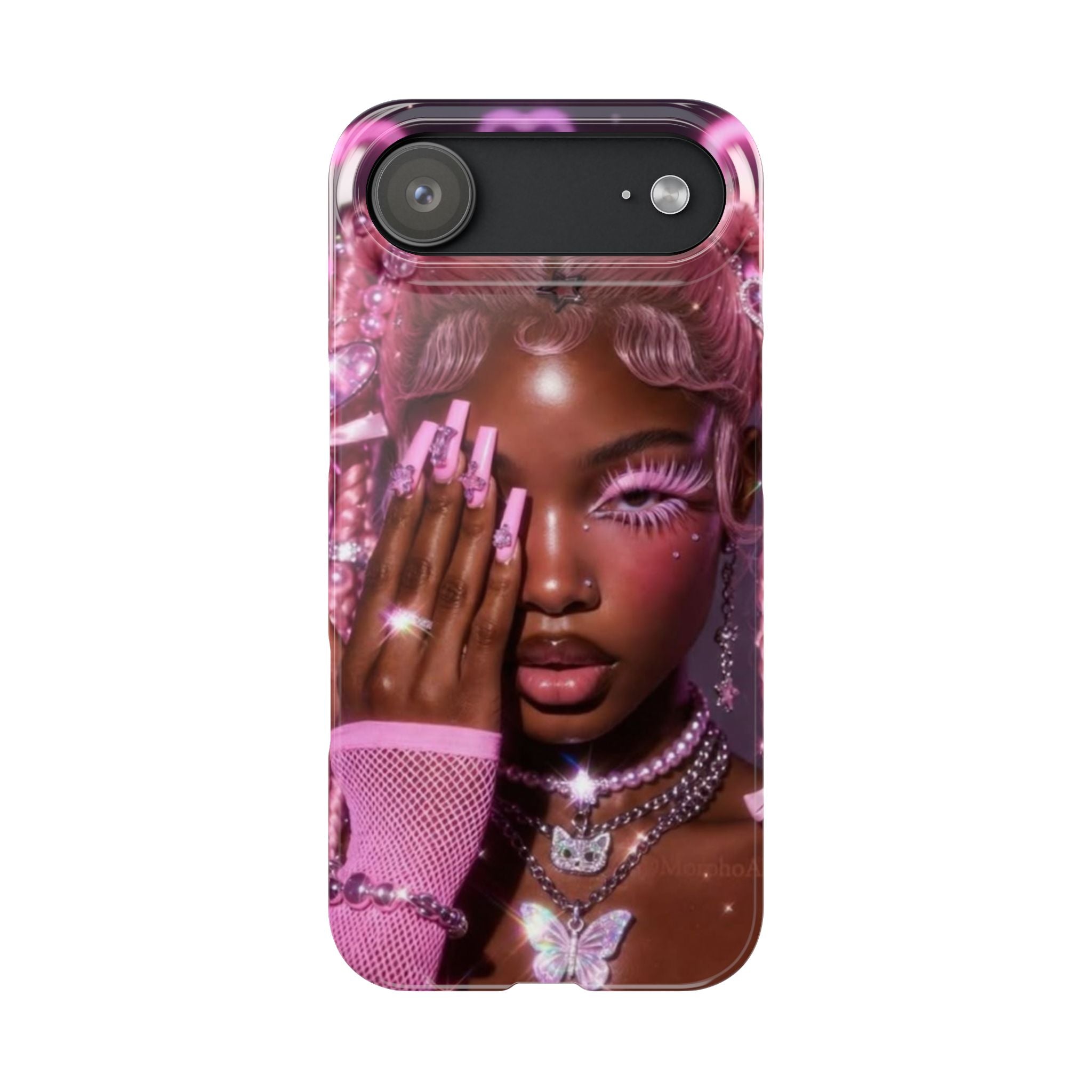 Pink Glam Slim Phone Case — Butterfly Jewels Fashion iPhone Cover