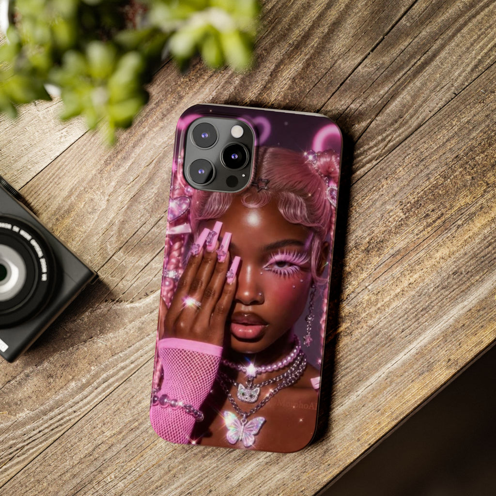Pink Glam Slim Phone Case — Butterfly Jewels Fashion iPhone Cover