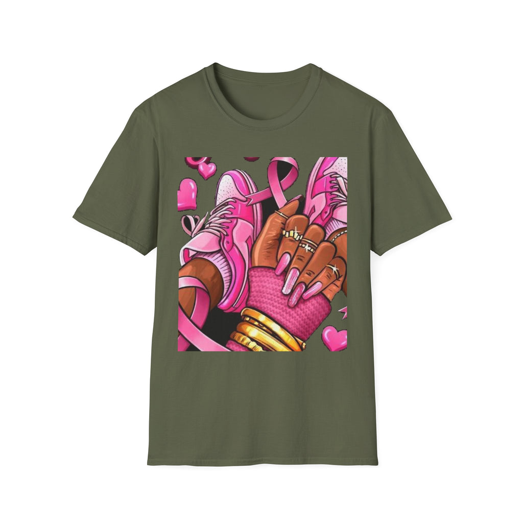 Breast Cancer Awareness Pink Ribbon Graphic T‑Shirt