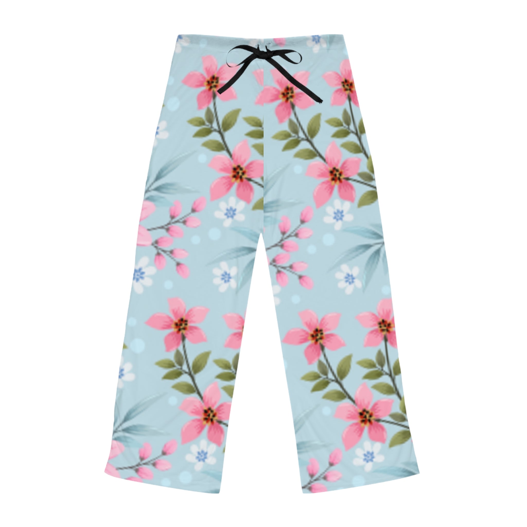 Floral Dream Women's Pajama Pants — Pastel Pink & Blue Lounge Sleepwear