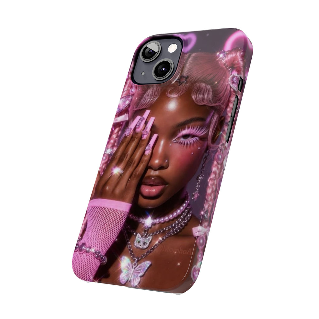 Pink Glam Slim Phone Case — Butterfly Jewels Fashion iPhone Cover