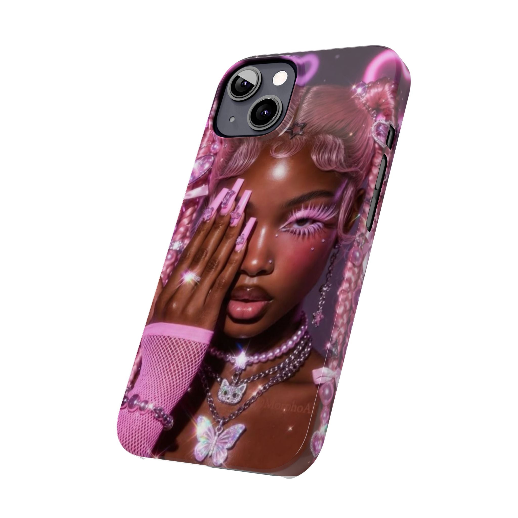 Pink Glam Slim Phone Case — Butterfly Jewels Fashion iPhone Cover