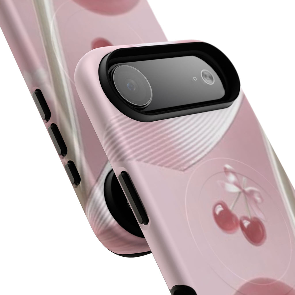 Pink Cherry MagSafe Phone Case — Tough Protective Cherry Design