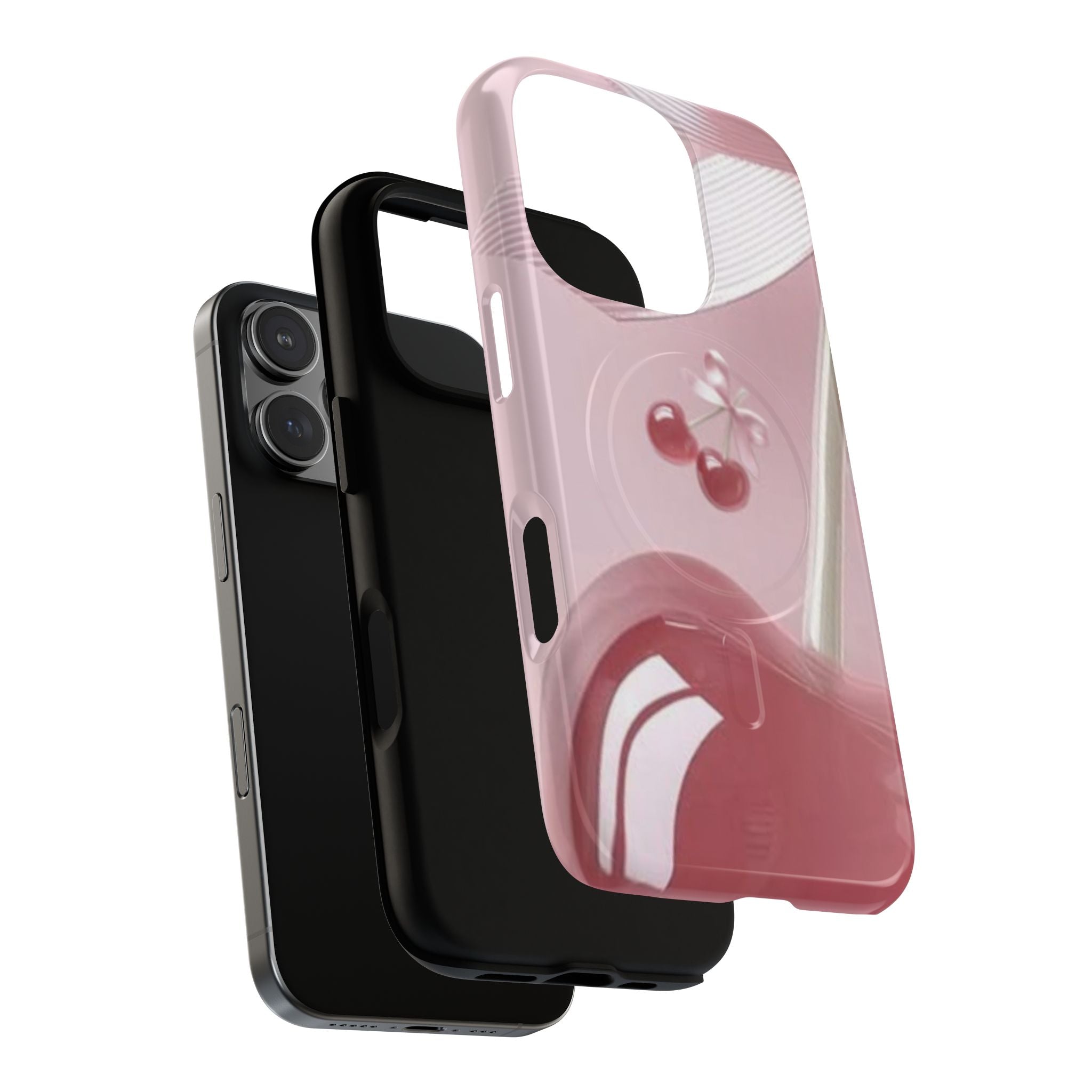 Pink Cherry MagSafe Phone Case — Tough Protective Cherry Design