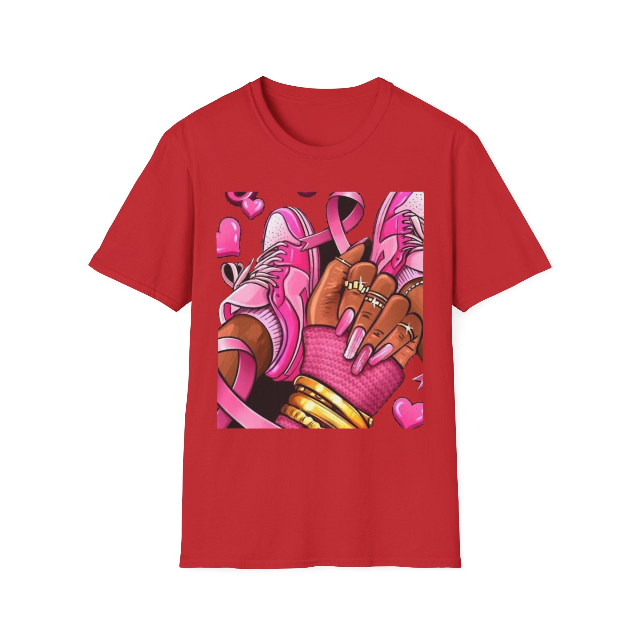 Breast Cancer Awareness Pink Ribbon Graphic T‑Shirt