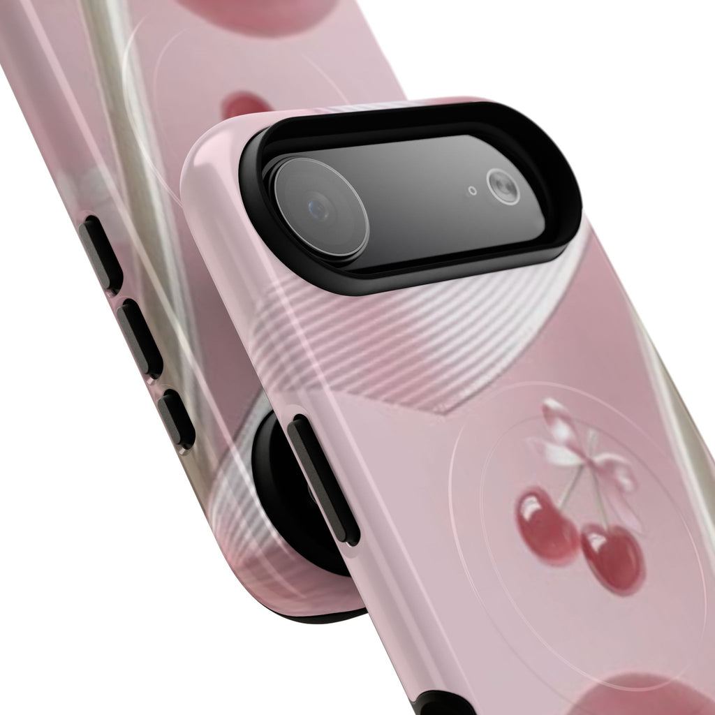 Pink Cherry MagSafe Phone Case — Tough Protective Cherry Design