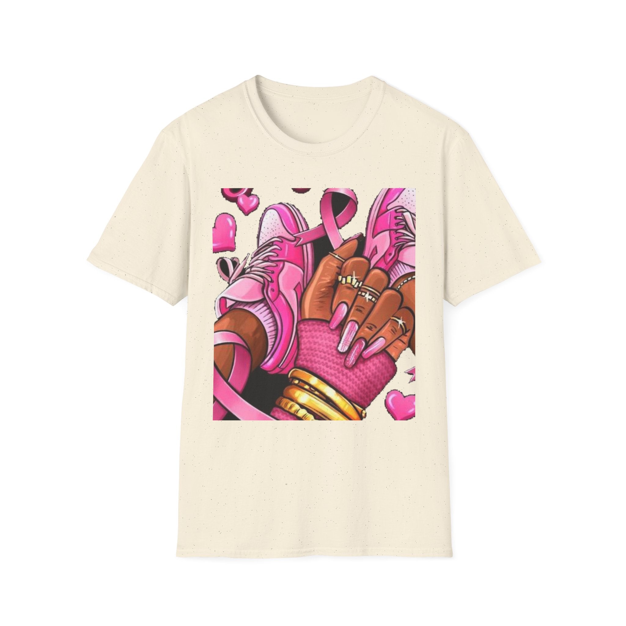 Breast Cancer Awareness Pink Ribbon Graphic T‑Shirt