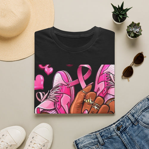 Breast Cancer Awareness Pink Ribbon Graphic T‑Shirt