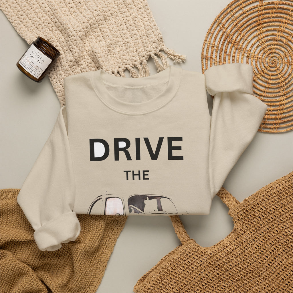 Drive the Legend Sweatshirt — Vintage Car Graphic Crewneck