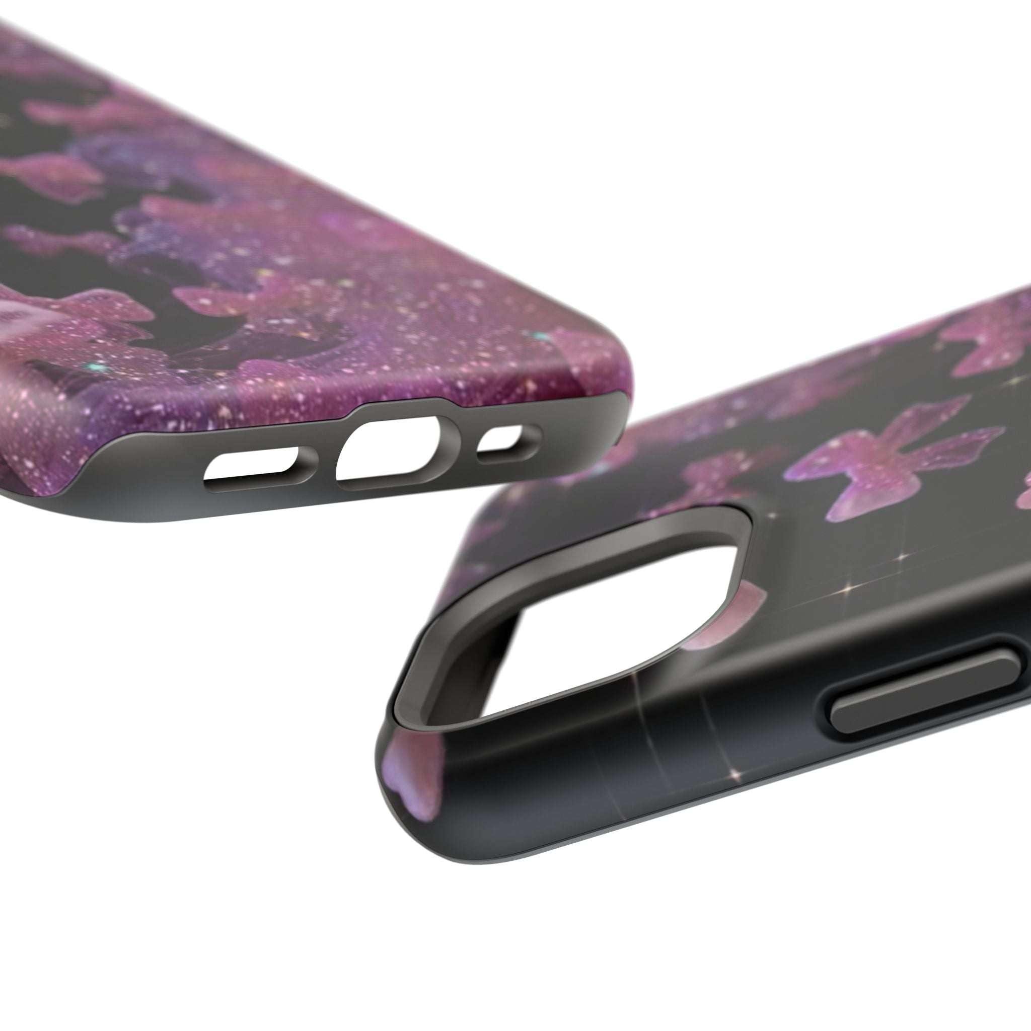 Galaxy Pink Butterflies Phone Case — Magnetic Impact-Resistant