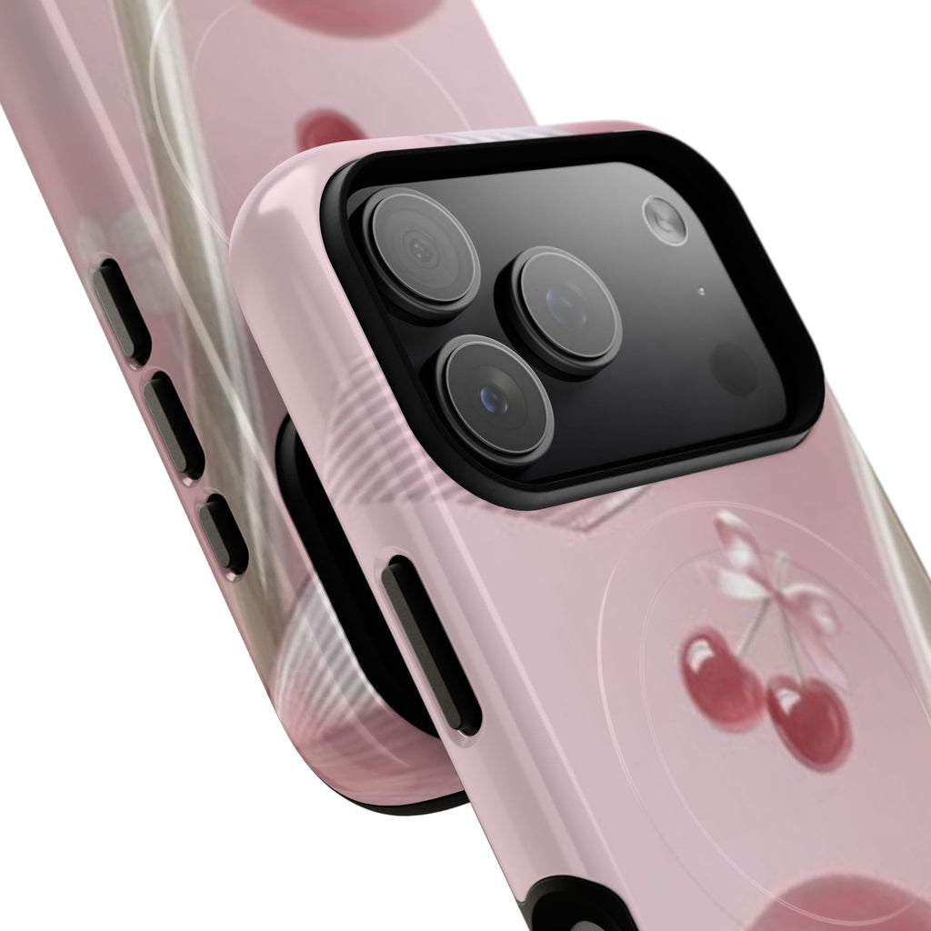 Pink Cherry MagSafe Phone Case — Tough Protective Cherry Design