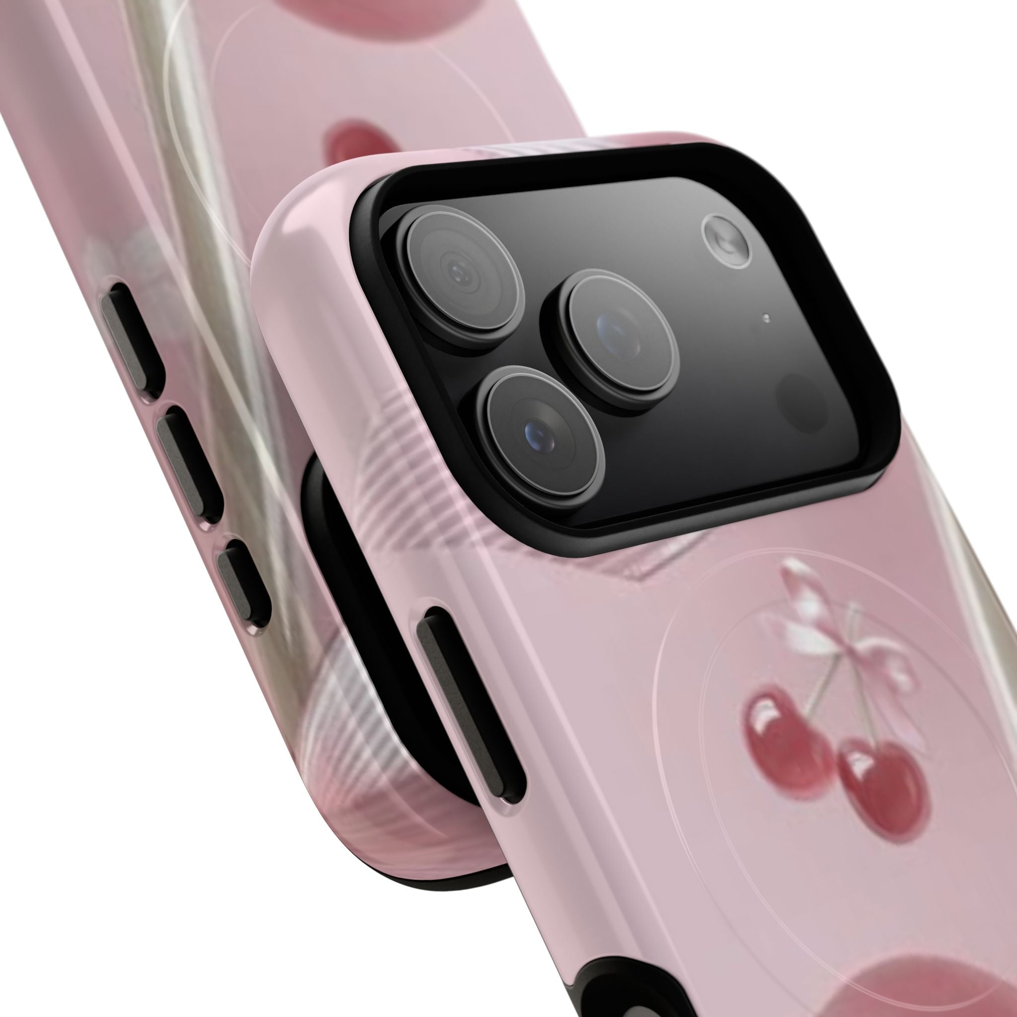 Pink Cherry MagSafe Phone Case — Tough Protective Cherry Design