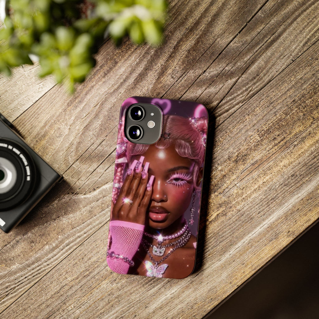 Pink Glam Slim Phone Case — Butterfly Jewels Fashion iPhone Cover