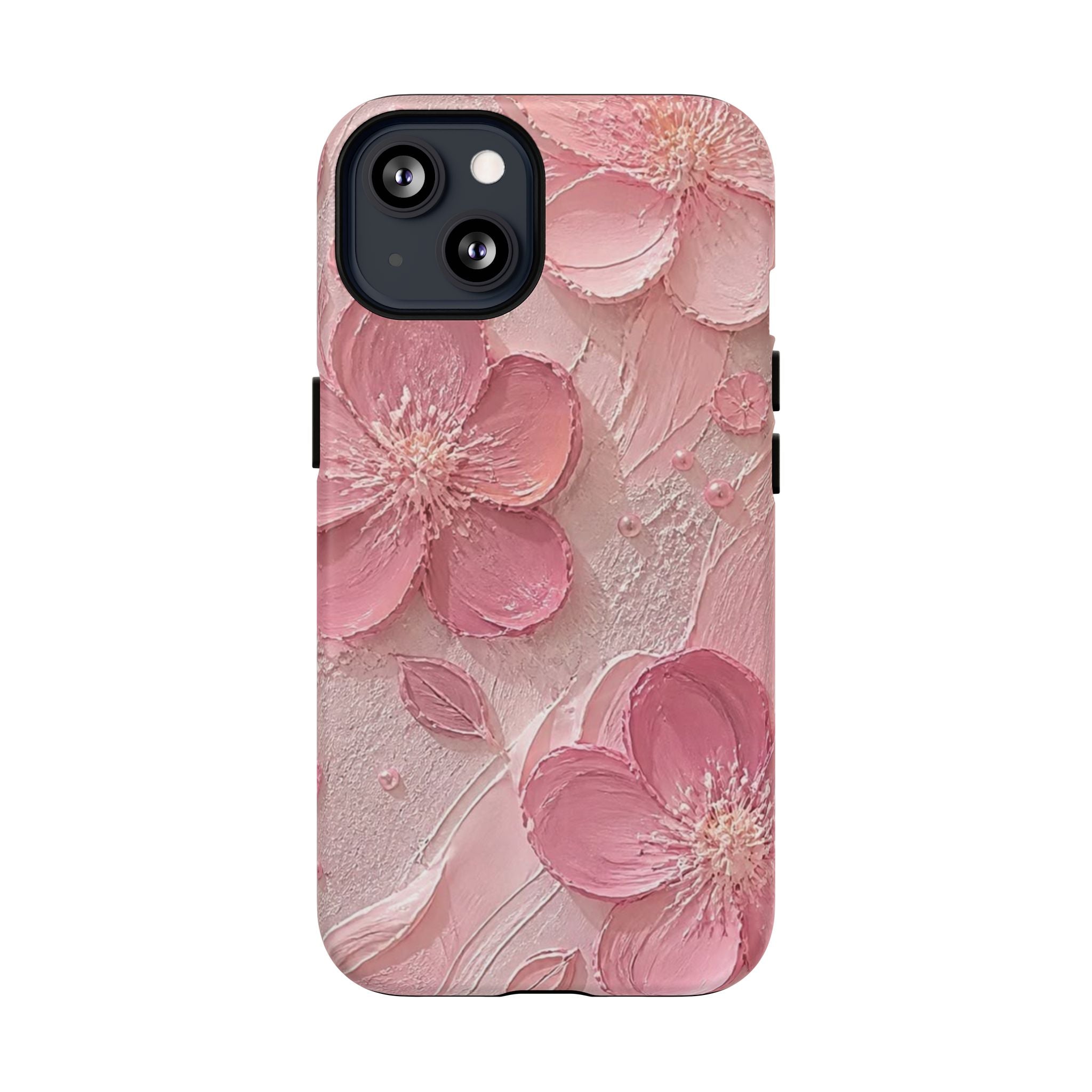 Pink Floral Tough Magnetic Phone Case — 3D Blossom Protective Cover