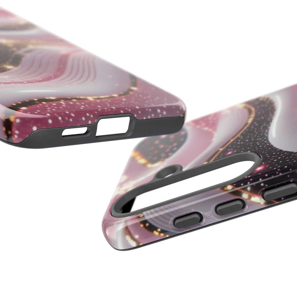 Sparkling Pink Wave Phone Case — Glitter Marble Protective Cover