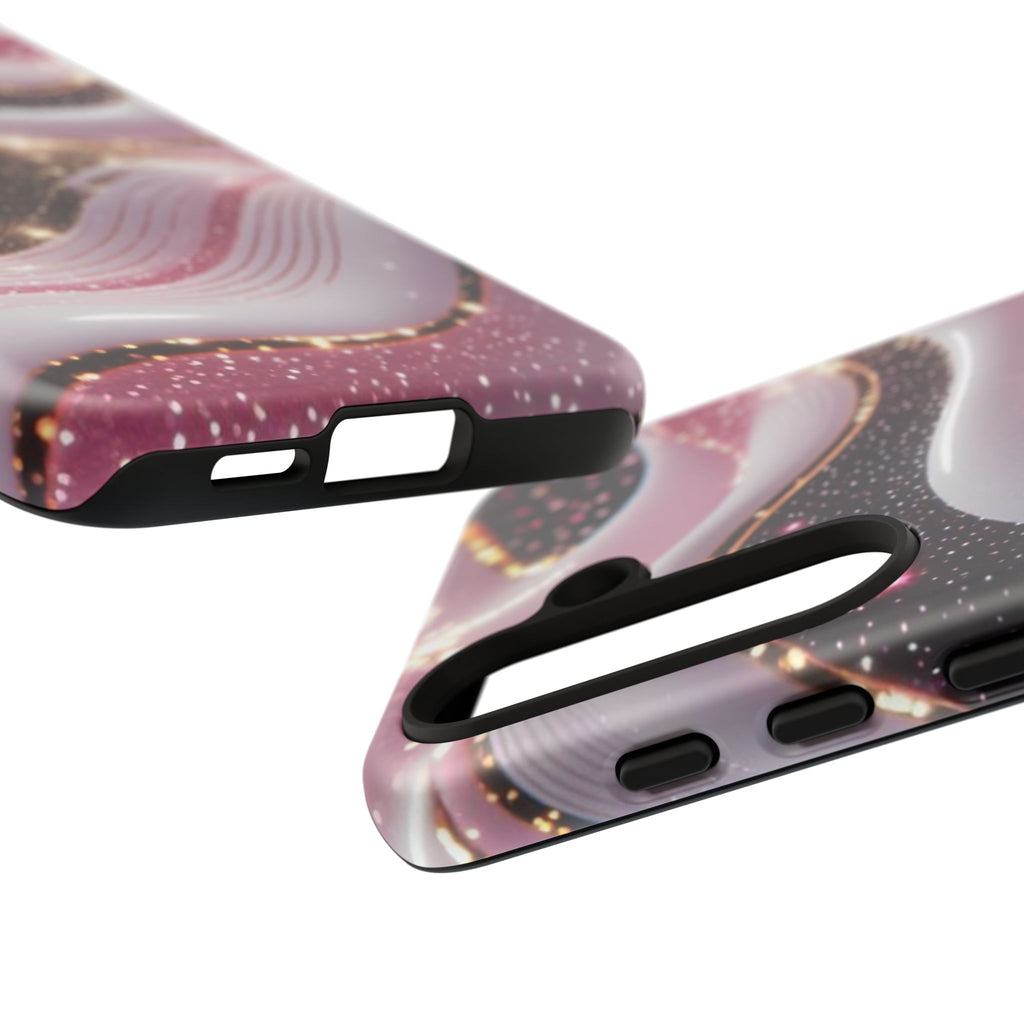 Sparkling Pink Wave Phone Case — Glitter Marble Protective Cover