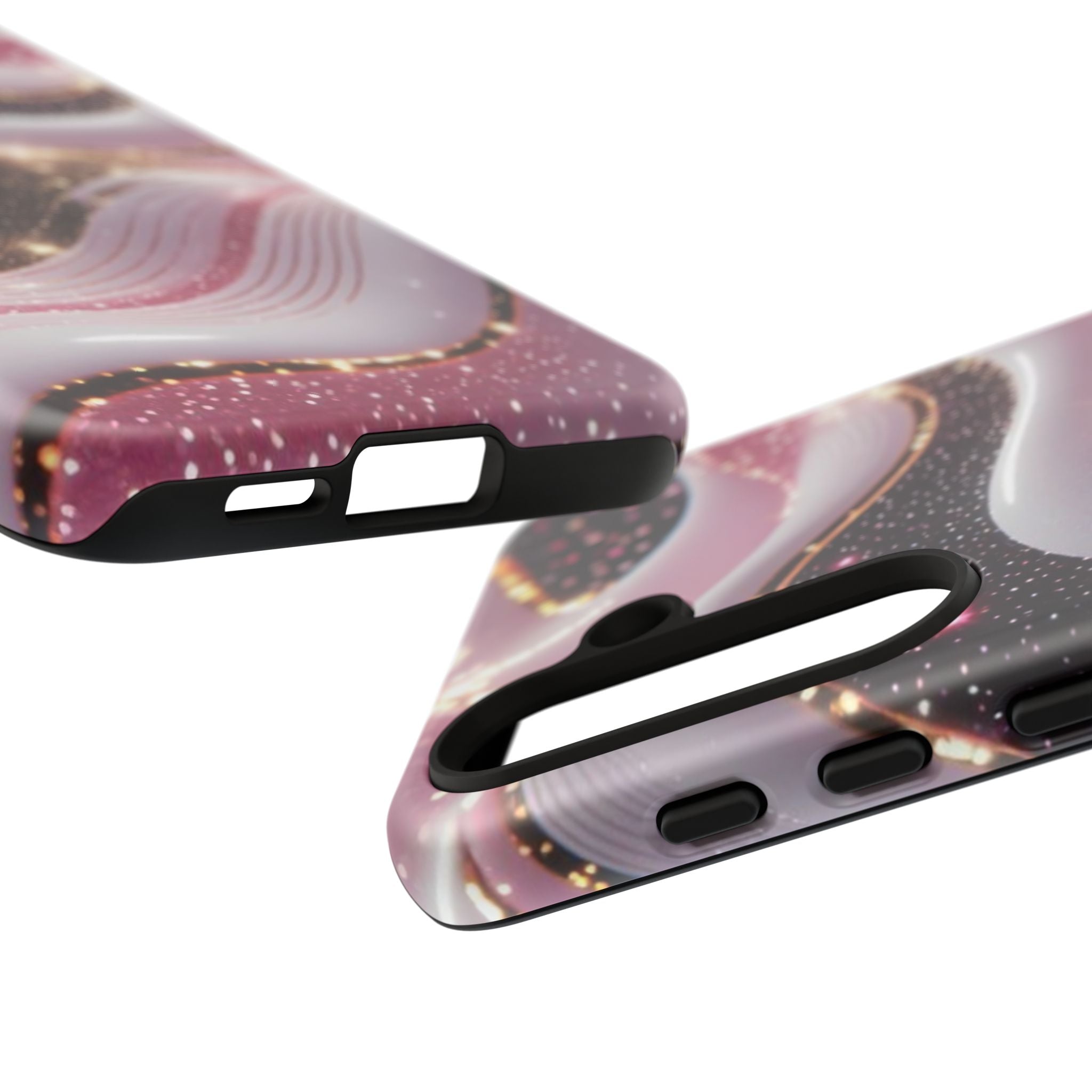 Sparkling Pink Wave Phone Case — Glitter Marble Protective Cover