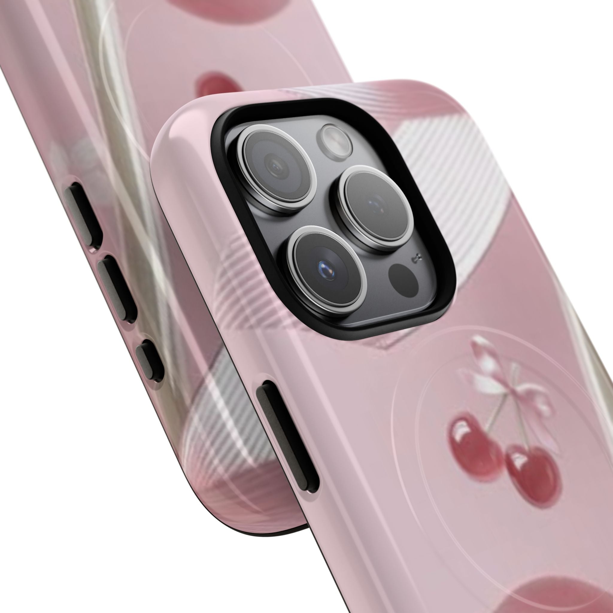Pink Cherry MagSafe Phone Case — Tough Protective Cherry Design