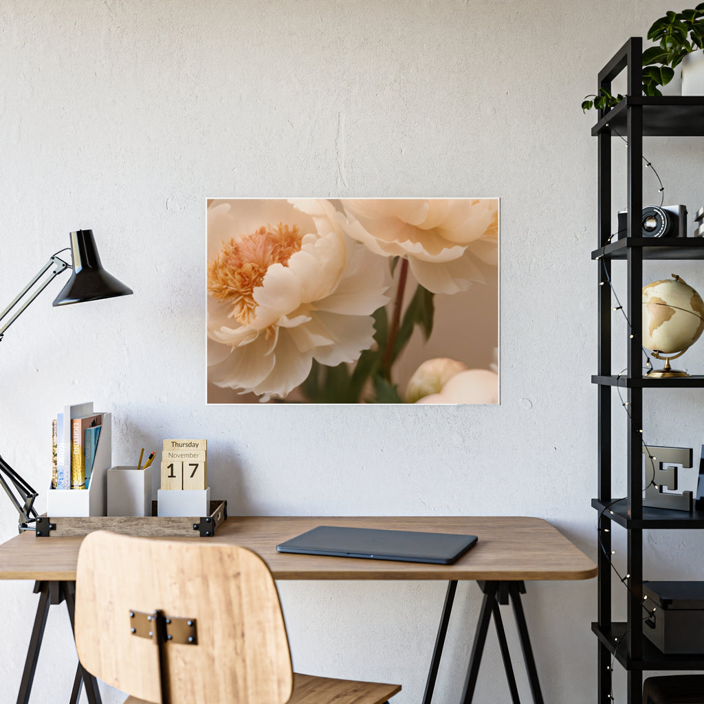 Peach Peony Print Poster