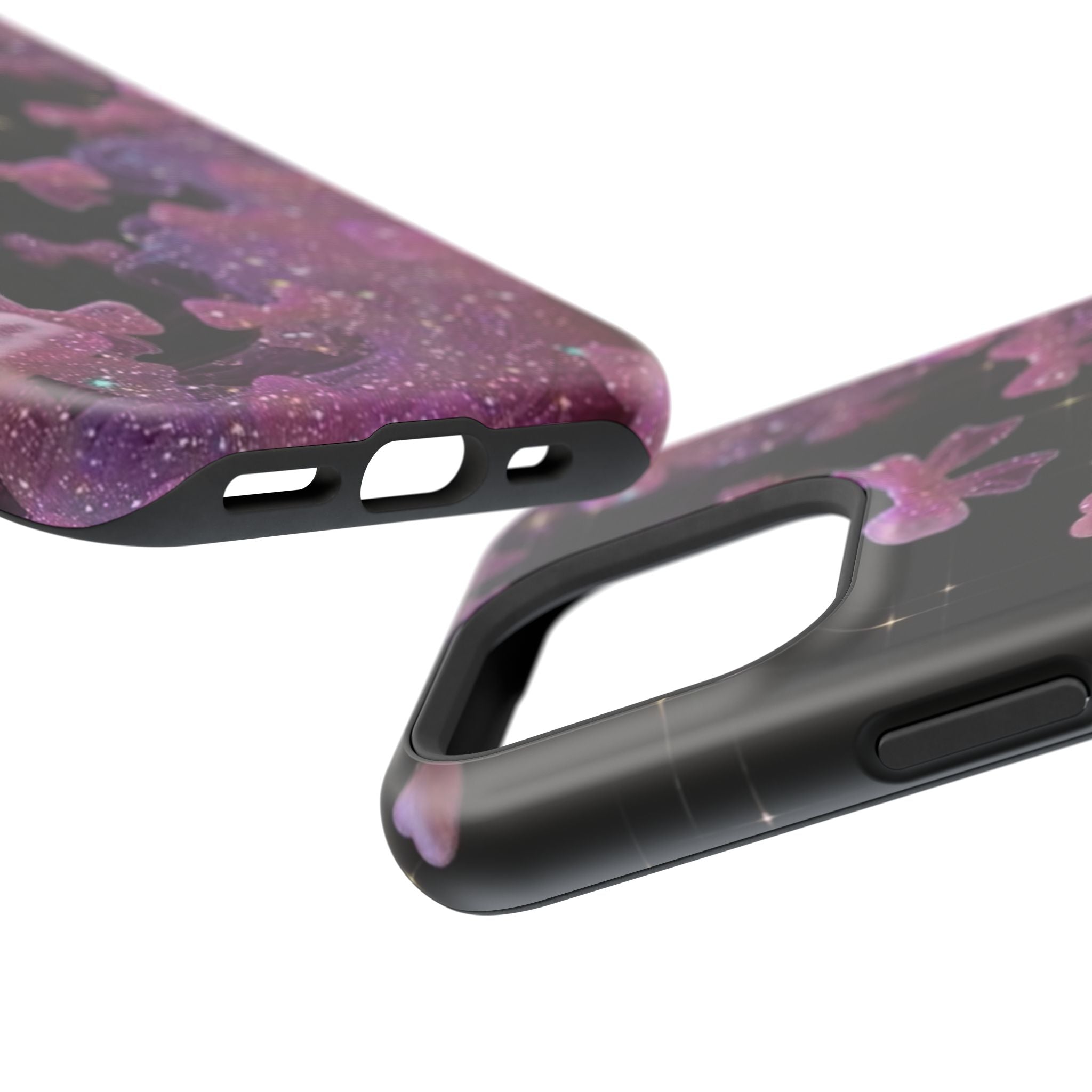 Galaxy Pink Butterflies Phone Case — Magnetic Impact-Resistant