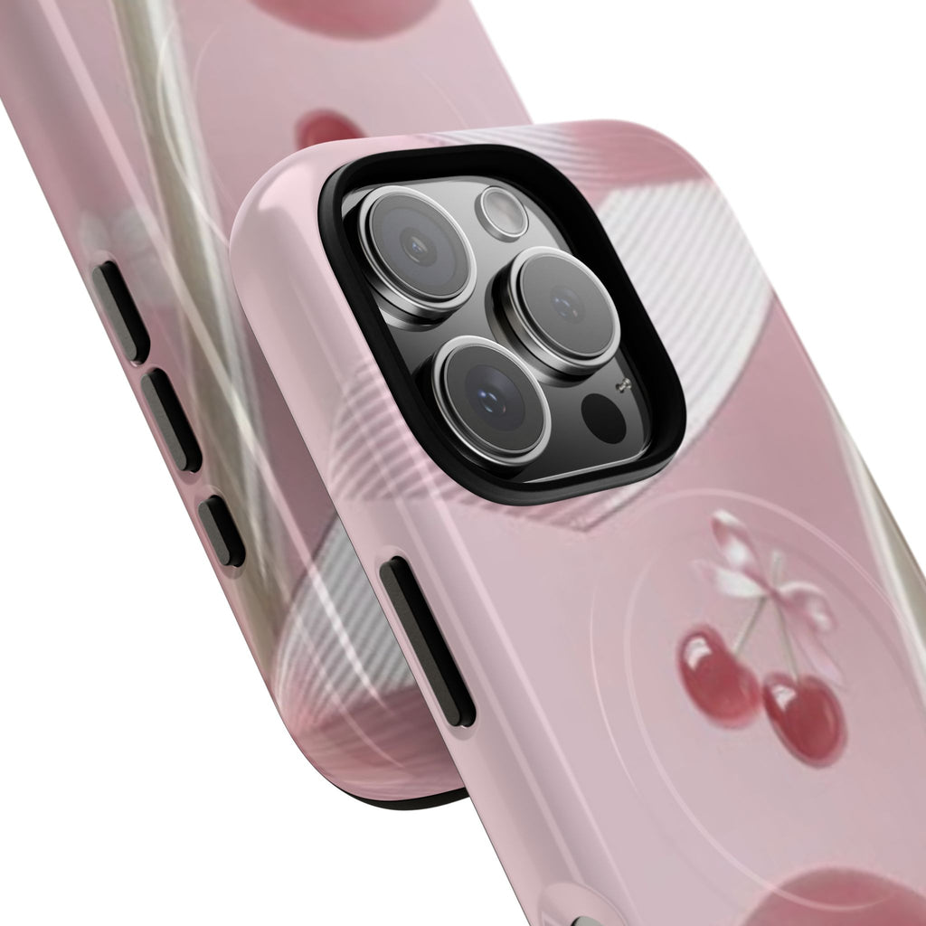 Pink Cherry MagSafe Phone Case — Tough Protective Cherry Design