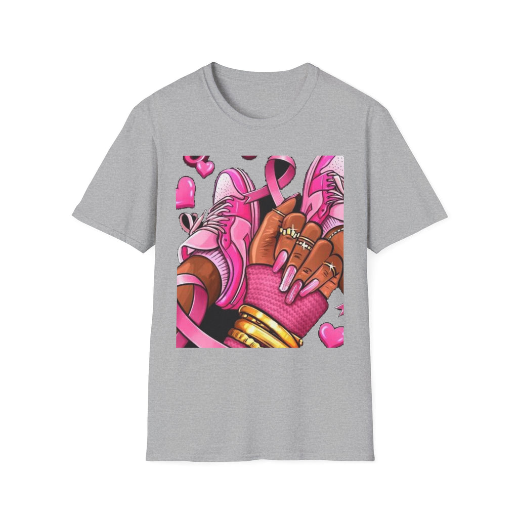 Breast Cancer Awareness Pink Ribbon Graphic T‑Shirt