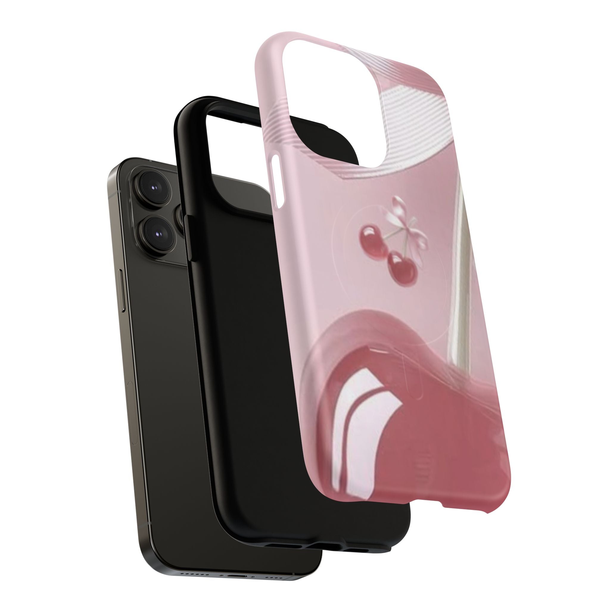 Pink Cherry MagSafe Phone Case — Tough Protective Cherry Design