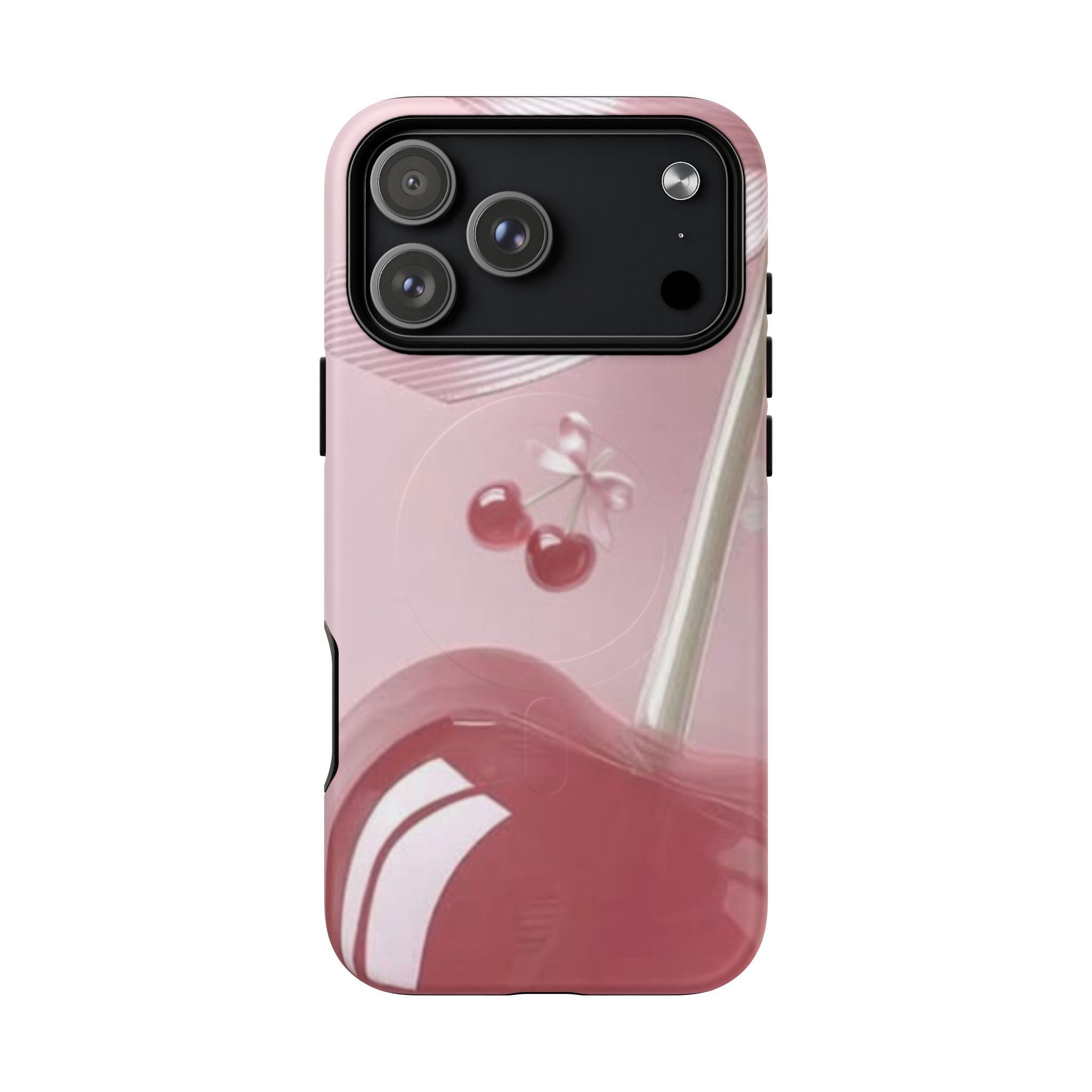 Pink Cherry MagSafe Phone Case — Tough Protective Cherry Design