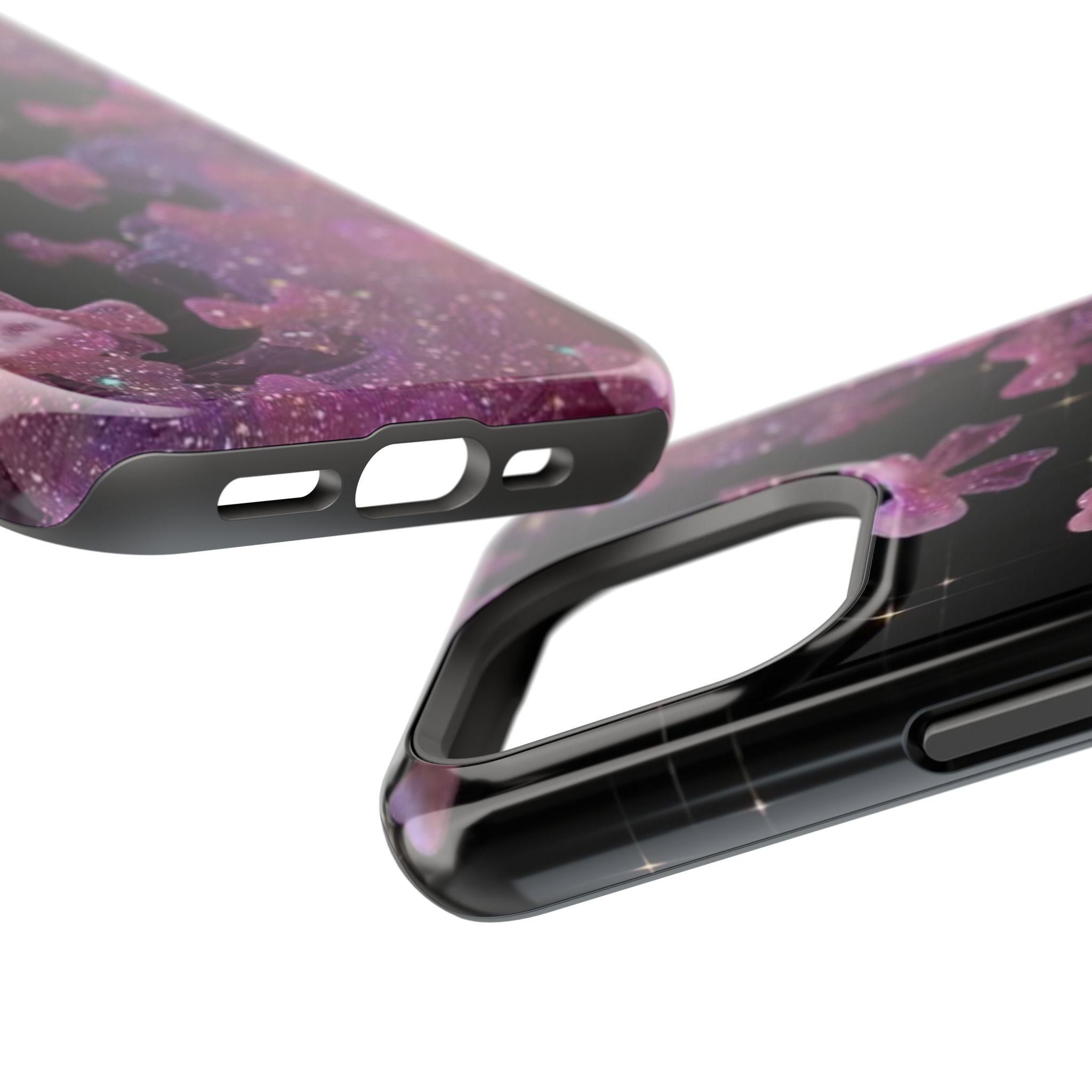Galaxy Pink Butterflies Phone Case — Magnetic Impact-Resistant