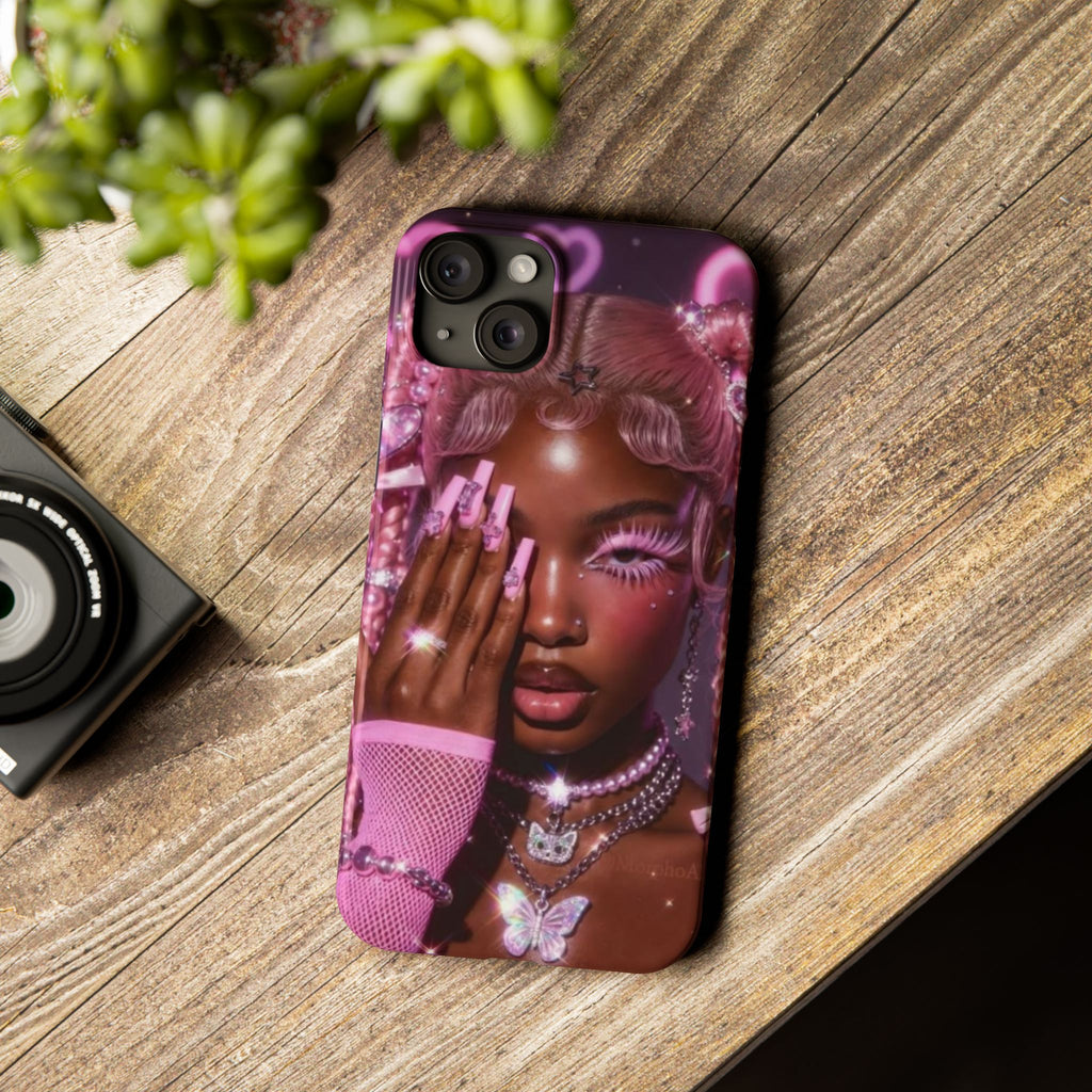 Pink Glam Slim Phone Case — Butterfly Jewels Fashion iPhone Cover