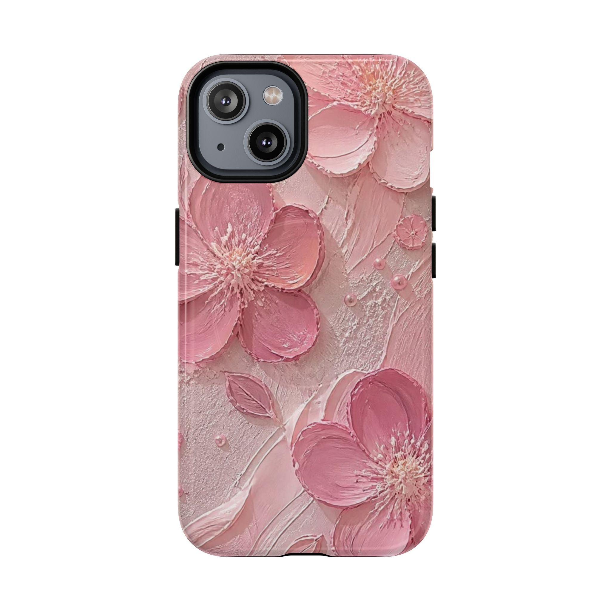 Pink Floral Tough Magnetic Phone Case — 3D Blossom Protective Cover