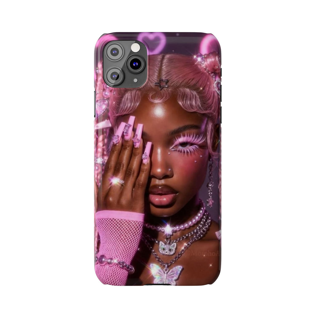 Pink Glam Slim Phone Case — Butterfly Jewels Fashion iPhone Cover