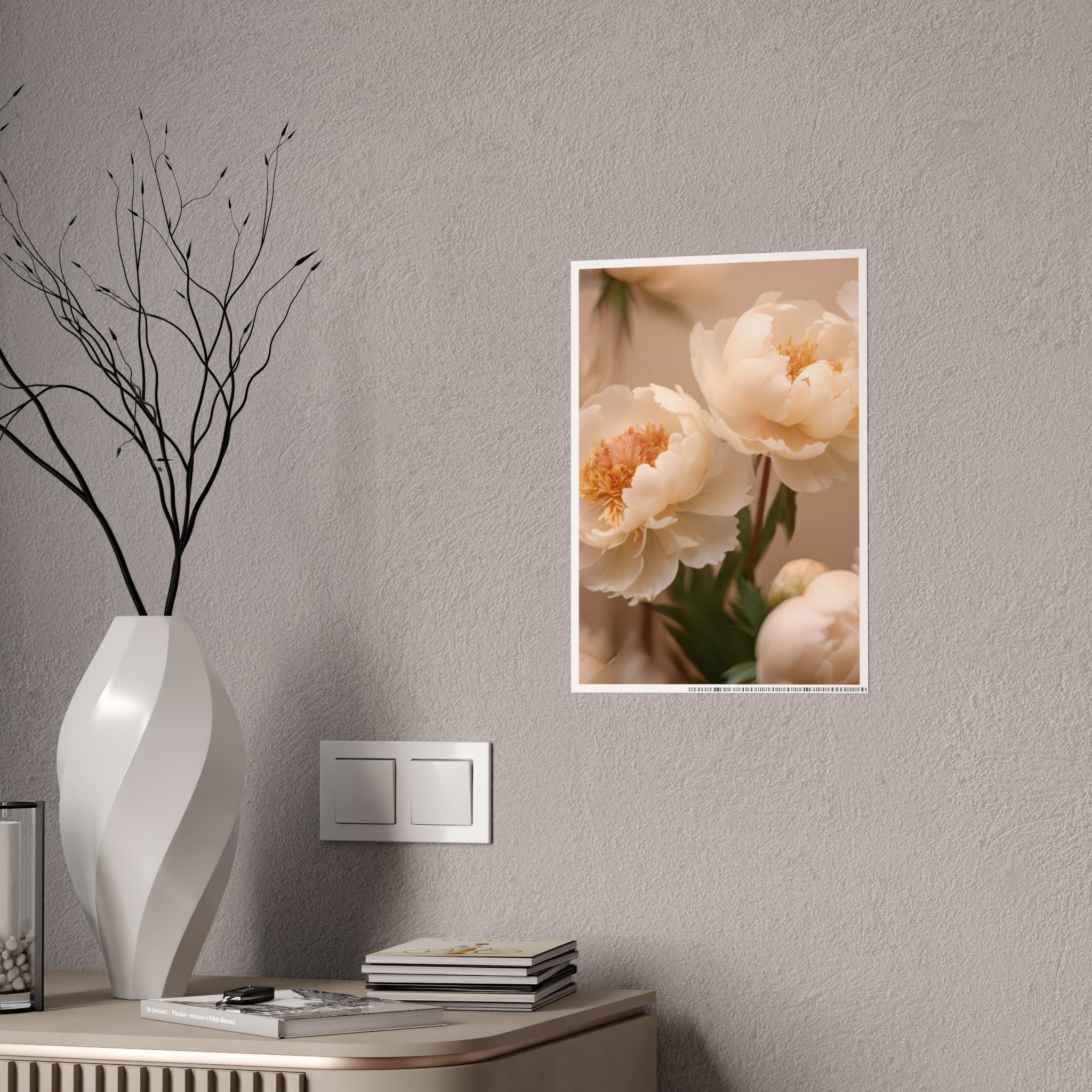 Peach Peony Print Poster