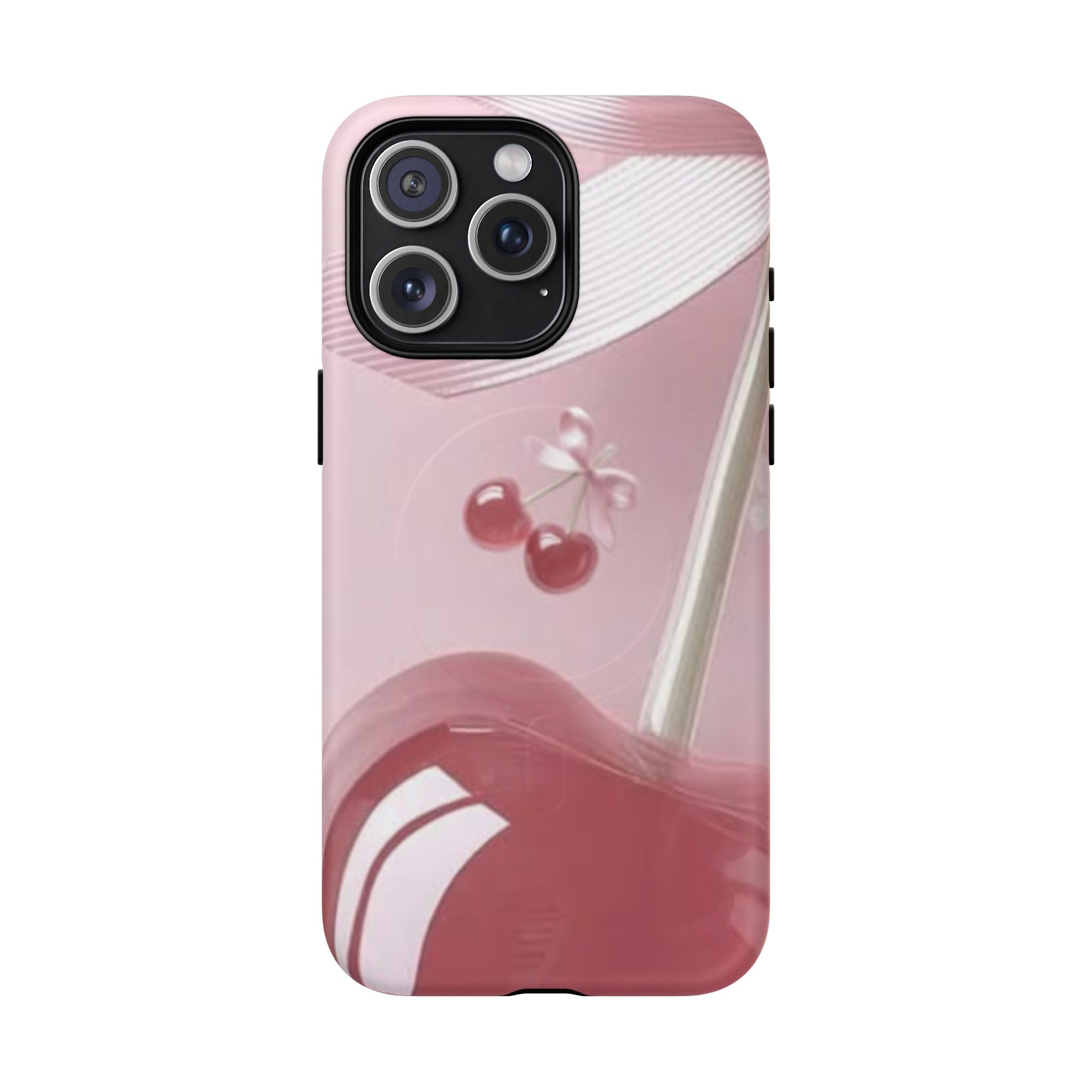 Pink Cherry MagSafe Phone Case — Tough Protective Cherry Design