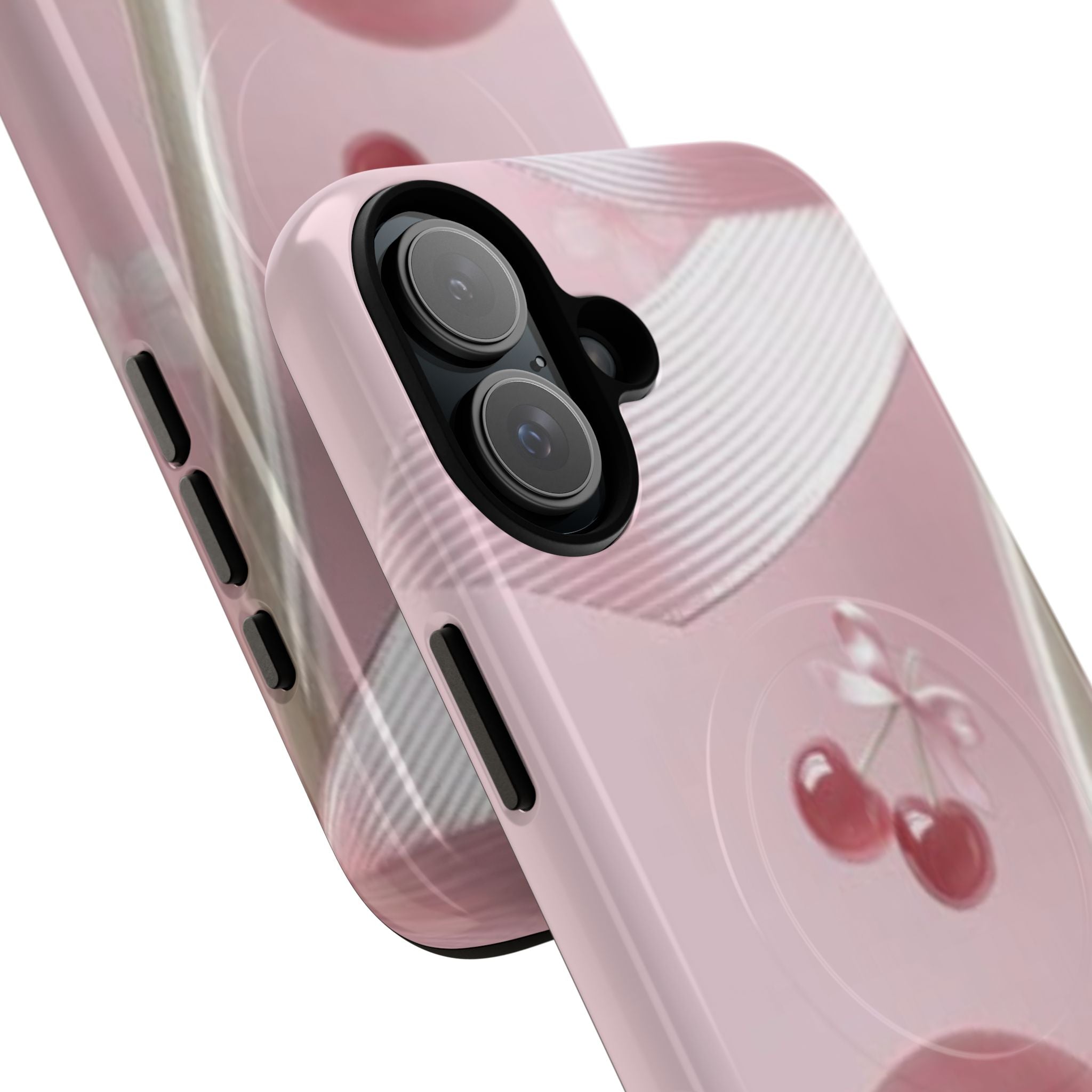 Pink Cherry MagSafe Phone Case — Tough Protective Cherry Design