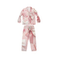 Pink Satin Pajama Set — Gift Bow Print Women’s Sleepwear
