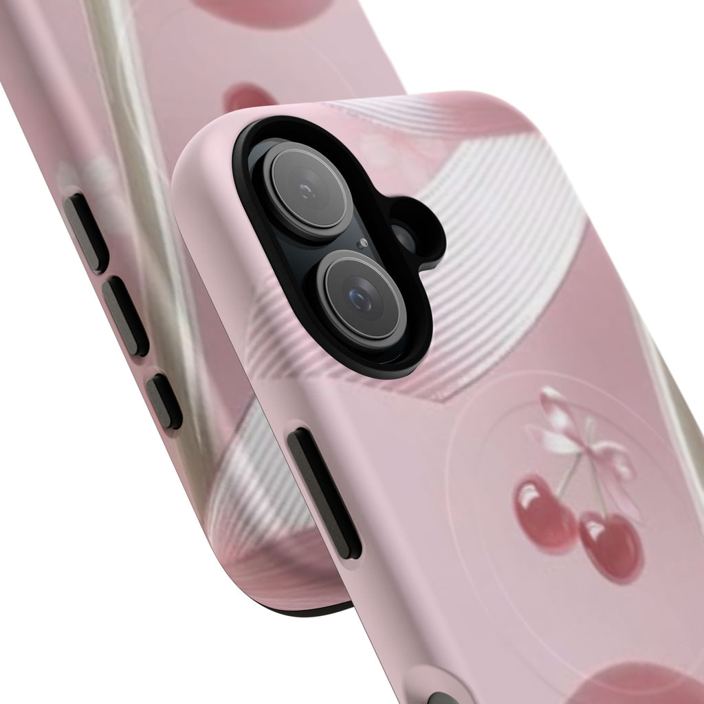 Pink Cherry MagSafe Phone Case — Tough Protective Cherry Design