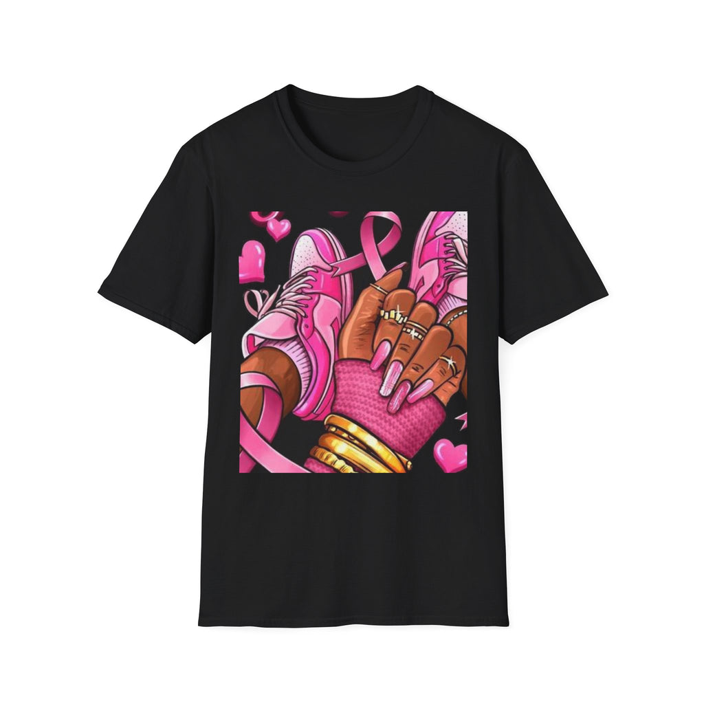 Breast Cancer Awareness Pink Ribbon Graphic T‑Shirt