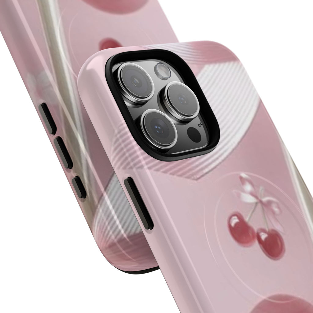 Pink Cherry MagSafe Phone Case — Tough Protective Cherry Design
