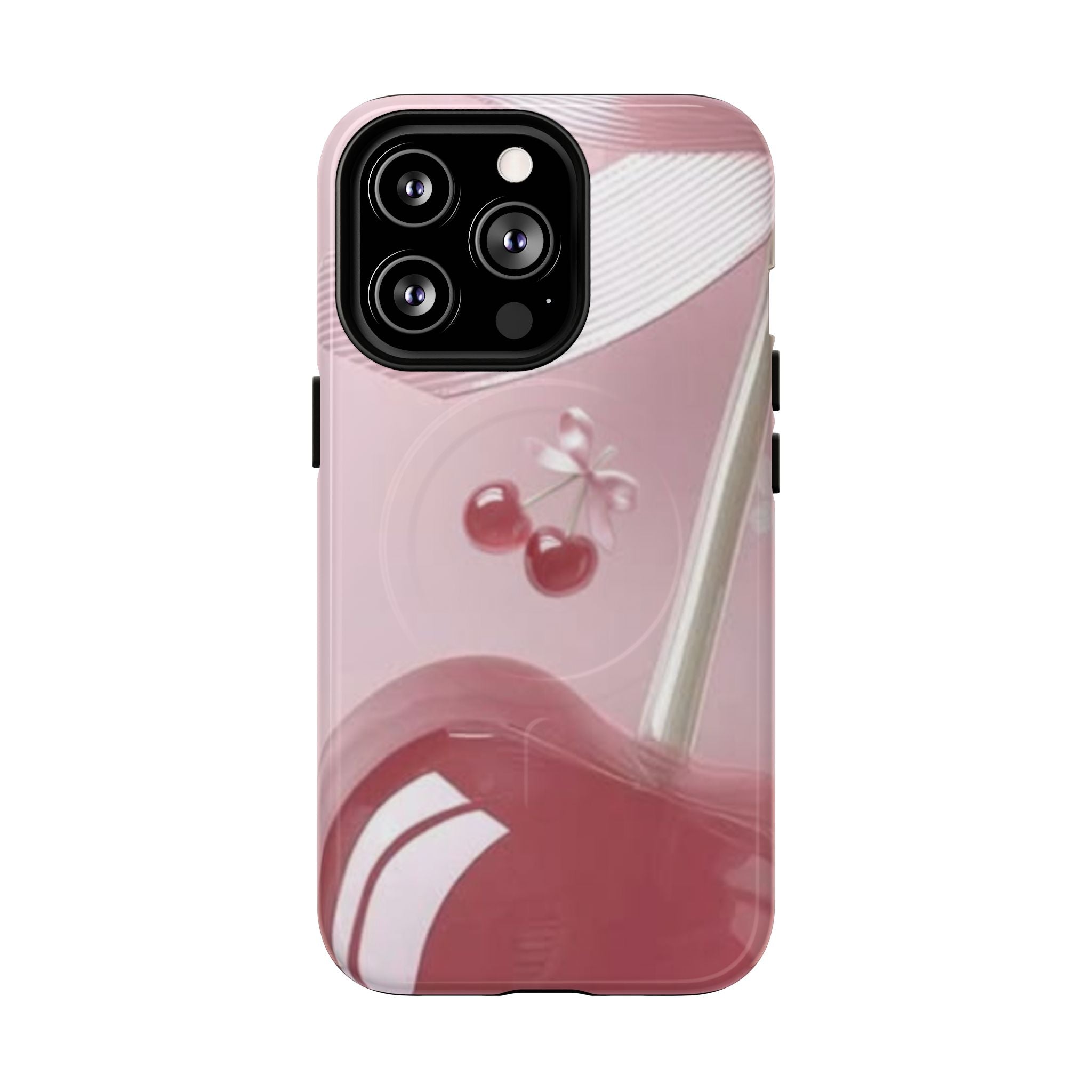 Pink Cherry MagSafe Phone Case — Tough Protective Cherry Design
