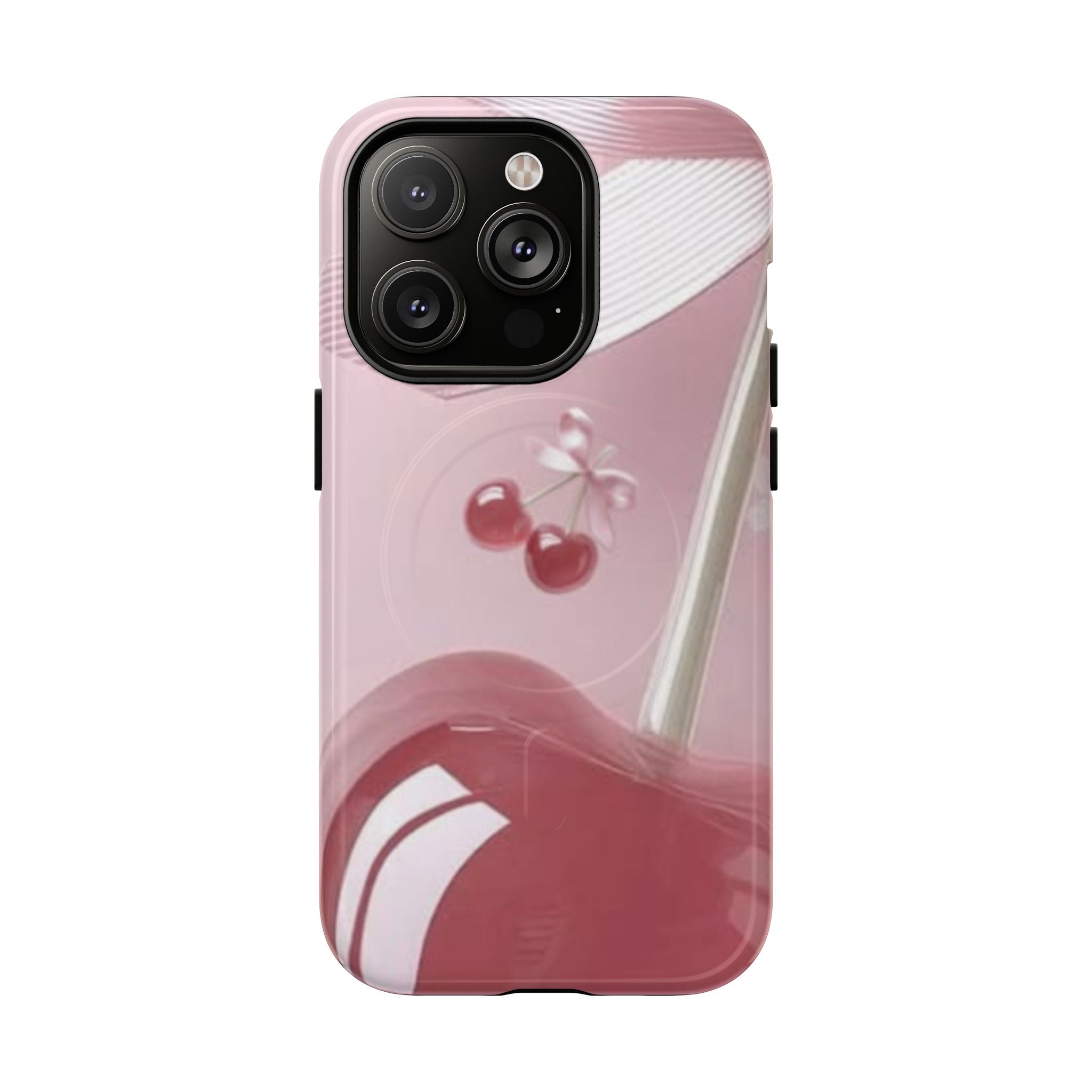 Pink Cherry MagSafe Phone Case — Tough Protective Cherry Design